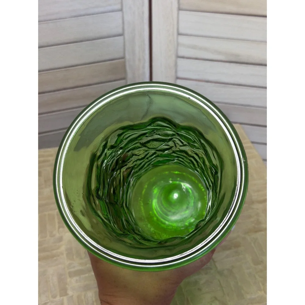 Vintage MCM Emerald Green Glass Vase